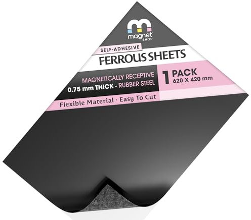 WarMag Large Self-Adhesive Rubber Steel Sheet | Soft Metal (Ferrous) | Magnetic Storage Tray for Wargames Miniatures or Attract other Lightweight Magnets | A2+ 62 x 42cm | 0.75mm thick