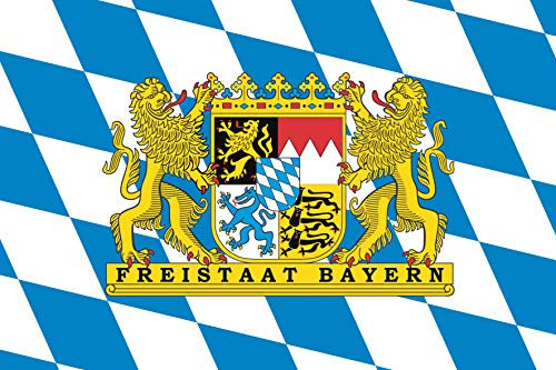 Flaggenfritze® Fahne Flagge Bayern Freistaat Löwenwappen 150 x 250 cm Premiumqualität