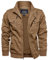 EKLENTSON Veste de Travail Cargo pour Homme Coton Blousons avec Pochettes Multiples,Kaki,L