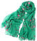 Pluto & Fox Damen Foulard bestickt mit Blumen Seidenschal Elegantes Retro-Design Schal Halsstola (Grün 1)