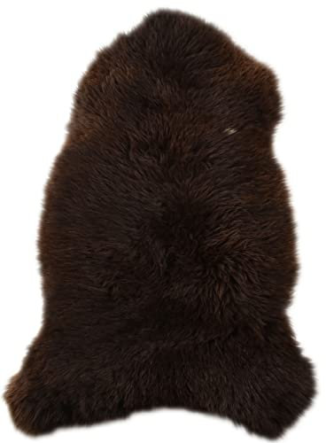 generisch Britisches LAMMFELL DUNKEL BRAUN Natur 110-120 cm XL ÖKOLOGISCHE GERBUNG
