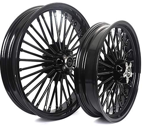 TARAZON 21 x 3,5 Vorderrad 18 x 3,5 Hinterrad Schlauchlos Felgensatz Radsatz für Harley Heritage Softail, Deluxe, Springer Classic Fat Boy Standard, Custom, Night Train Dyna Wide Glide Touring