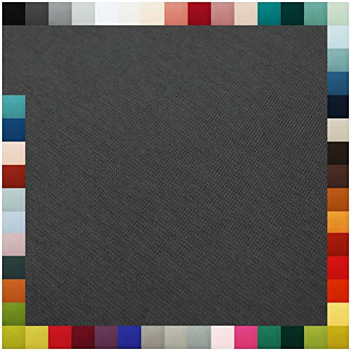 Bündchenstoff als Meterware Schlauchware 70cm breit 95% Baumwolle, 5% Elasthan über 50 Farben Auswahl Jersey (002 | Anthrazit, Länge: 2,0m)