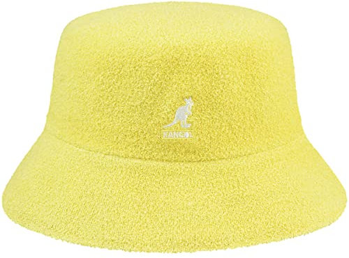 Kangol Frottee Bermuda Bucket Stoffhut Sommerhut Strandhut Sonnenhut Fischerhut Damen/Herren - Sommer Frühling-Sommer - M (56-57 cm) gelb