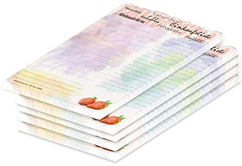 PRICARO EinkaufslisteAquarell, A6, 5 Stück