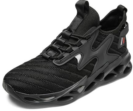 AARDIMI Herren Laufschuhe Fitness straßenlaufschuhe Sneaker Sportschuhe atmungsaktiv Anti-Rutsche Gym Fitness Schuhe (schwarz-4003, 46)