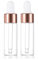 CMJ 2 x 5ml CLEAR Glass Bottles Ear Eye Drops Pipette Dropper ROSE GOLD WHITE Lid Aromatherapy Empty