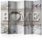 murando Akusticher Raumteiler Home Holz-Optik Foto Paravent 225x172 cm beidseitig auf Vlies-Leinwand Bedruckt Akustikschaum Trennwand Spanische Wand Sichtschutz Home Office weiß beige m-C-0250-z-c