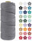 LEREATI Makramee Garn 2mm x 100m Grau Baumwollkordel Natur Baumwollseil Farbig Baumwollgarn, Macrame Cord 2mm für DIY Geflochten, Makramee Deko, Hängepflanze, Wandbehang, Vorhang