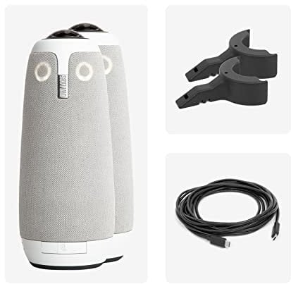 2 x Meeting Owl 3 (Nächste Generation) 360-Grad-1080p-HD-Smart-Videokonferenzkamera; Mikrofon und Lautsprecher (kabelloses Koppeln zur Unterstützung größerer Meeting-Räume)