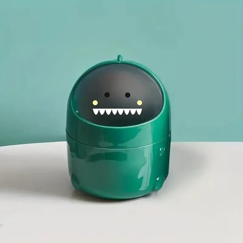 BORDSTRACT Lindo Bote de Basura de Escritorio, Mini Cesto de Basura de PláStico para Hogar, Bote de Basura para Interiores, la Oficina, la Cocina, Maquillaje(Verde)