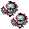 duoyif Skull Aufkleber Auto Totenkopf Sticker Totenköpfe Autoaufkleber Stickers Motorsport Schädel Aufkleber Motorrad Vintage Aufkleber FüR Motorrad Roller Auto Halloween Karneval 14x15cm 2Stücke