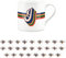 Purely Home Retro Alphabet Letter J Mug - Bone China White Coffee Tea Present Personalised Initial Gift