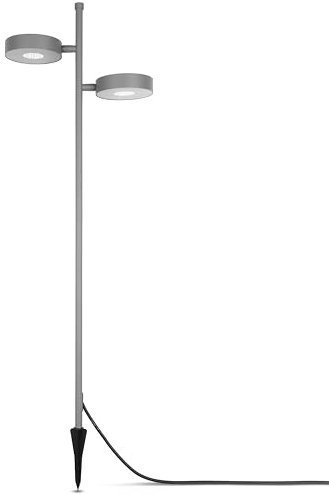 REV Gartenbeleuchtung - Gehäuse IP65 aus Aluminium, Wegeleuchte außen schwenkbar. 1000lm, 12W, Kabel 1,5m, H:102cm, Schwarz L210