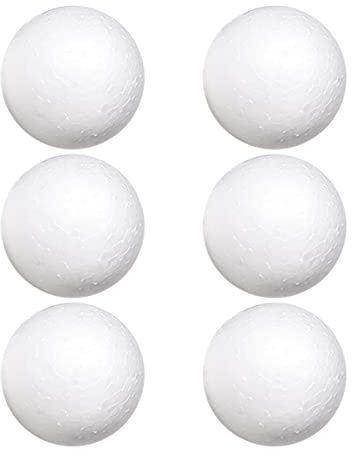 Worown Confezione da 6 palline in schiuma bianca, 10 cm, in polistirolo massiccio, per progetti scolastici, decorazioni per matrimoni