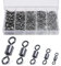 Realure 300 Pcs Rolling Fishing Swivels 5 Sizes Swivels for Carp Fishing Accessories Swivels 4# 6# 8# 10# 12# Barrel Fishing Connector Swivel for Sea Fishing, Fishing Line, Hooks Swivels
