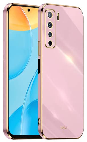 HONLEN Hülle für Huawei P40 Lite 5G (6.5 Inches), Weiche Silikon-TPU-Hülle, Galvanisiertes Rahmendesign - Violett