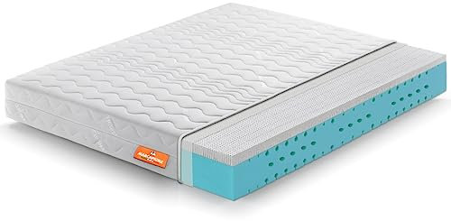 Marcapiuma Matelas 160x190 Épais 21 cm Essential Matelas Latex Gel H3 Confort Mi-Ferme Soutien Durable Matelas Frais Housse Très Respirant Amovible Hypoallergénique 100% Made in Italy