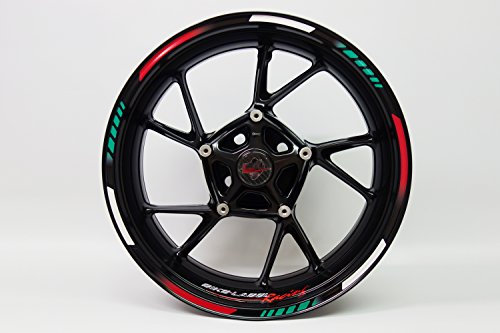 Felgenrand Aufkleber KIT PER 16 17 18 Pollici Cerchi Moto Motorracing Italia GP Racing X710012