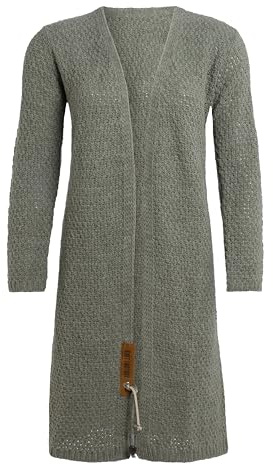 KNIT FACTORY - Luna Lange Strickjacke | Damen Strickjacke - Cardigan Damen - Lange Strickjacke aus wolle - Grobstrickjacke für Damen - Wadenhöhe
