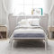 Panana Single Metal Bed Frame 3ft Modern Style Single Bed with Large Underbed Storage For Adults Kids Steel(White,3FT)