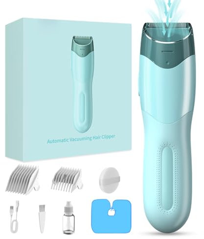 Tondeuse à cheveux sous vide pour enfants et hommes, kit de coupe de cheveux électrique avec double moteur, tondeuse à cheveux professionnelle sans fil, étanche IPX7 et rechargeable