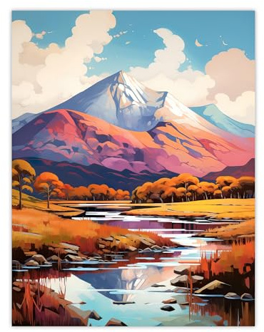 Artery8 Ben Nevis And Glen Nevis Scotland Landscape Painting Tranquil Scene Unframed Wall Art Print Poster Home Decor Premium