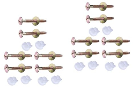 Housoutil 2 Juegos de Herrajes Multiusos para Asiento de Inodoro: Tornillos de Perno de Inodoro Tornillo de Tanque Perno de Fijación Kit de Accesorios (6 Piezas)