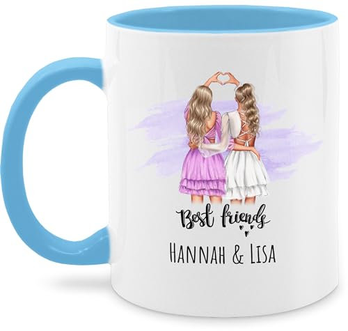 Tasse Tassen 325ml - Best Friends Geschenke Freundinnen Name I Weihnachten Beste Freundin Geschenk I BFF I Besties - 325 ml - Hellblau - 2 freundschaftsgeschenke partner friend cup für eine gute