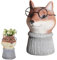 Harz Fuchs Tier Vase Niedliche Schreibtisch Pflanze Vase Dekoration Trockene Blume Vase