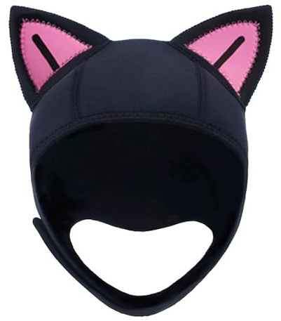 Capucha de neopreno con orejas de gato: gorro de buceo de neopreno de 3 mm para mujeres y niños, capucha térmica para surf con ventilación de flujo para deportes acuáticos, buceo, esnórquel y natación