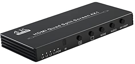 KOZWAY Miscelatore Video HDMI 4K HDMI HDMI Quad Multi-viewer 4K HDMI 4X1 Seamless Switcher 4K 30Hz