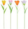 Gartenstecker aus Metall, 4 Stück, Frühlingsdekoration, Hofschild, dekorativer Pflanzenstecker für drinnen und draußen, Dekoration für Veranda, Terrasse, Weg, Rasenkunst (Tulpe)