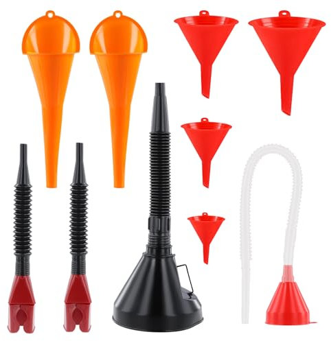 Universal Funnel Automotive Funnels Set, Plastic Long Neck Oil Funnels for filling Car Oil Gearbox Oil Motorcycle Oil