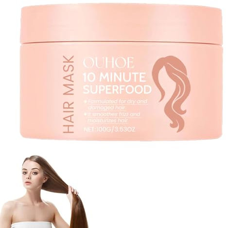 Glimmer 10-Minute Vitamin-Infusion Hair Mask, Glimmr Hair Mask - 10 Minute Superfood Hair Mask, Glimmer Hair Mask, Glimmr Hair Mask for Thicker, Fuller, Softer Hair (1Pc)