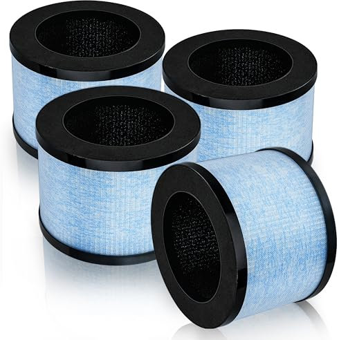 BAMBOOST H13 True HEPA - Set di 4 filtri di ricambio per AROEVE MK01 MK06 Kloudi DH-JH01 Intelabe EPI080 EP1080 EPI081 EP1081
