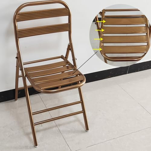 Elegante sgabello pieghevole in acciaio inox color oro rosa, impilabile, sedia da pranzo per interni ed esterni, ufficio, festa di nozze, campeggio, sedia pieghevole durevole e portatile