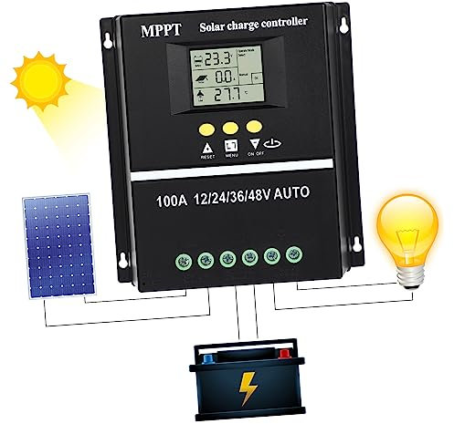 CAXUSD 100a Mppt Solar Charge Controller Mit Lcd Display Hoher Wirkungsgrad Intelligente Steuerung Einfache Montage Passend Für Solarbatterien Und Solarmodule