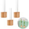 Xafrstyu 3er Set Blumenvasen Kühlschrankmagnete, Magnetische Blumentöpfe für Kühlschranktüren, Holz- und Glas 3D Deko für Küche (3)