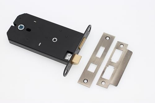 Infinity Decor 6” 150mm 3 Lever Horizontal Mortice Sash Lock for Bathroom Bedroom Door Latch Lock Privacy Set Replaces Union 2077 (Antique Brass)