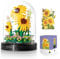 Sunflower Building Set, Flowers Micro Building Blocks Kit with Transparent Cover, Creative Sunflowers Botanical Mini Bricks Toys Home Decor Birthday Gifts for Adults Boys Girls (Sunflower)