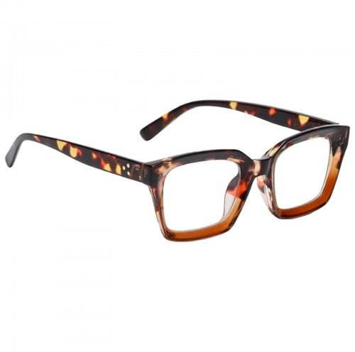 Blaulichtfilter Brille Computerbrille, Blaulichtblockierende Brille, Brillenrahmen mit klaren Gläsern, Quadratische Rahmen Brille Unisex, Modeaccessoires Damen Herren für PC, Handy (Leopardenfarbe)