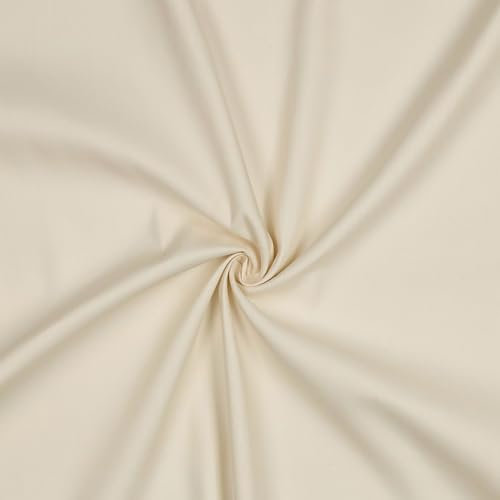 0,5m Baumwoll-Satin Baumwollstoff Satinstoff Meterware unifarben Oeko-Tex zertifiziert, Farbe:creme