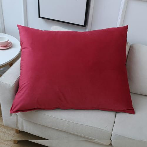 Samt Kissenbezüge 50x70,40x70 Kissenbezug 2er Set 40x60 Kissenhülle Rechteckig Für Dekokissen Samtstoff 60x80, Dekorative Zierkissen -hüllen Sofa Kissen Bezug(Big red,60x80 cm Set of 2)