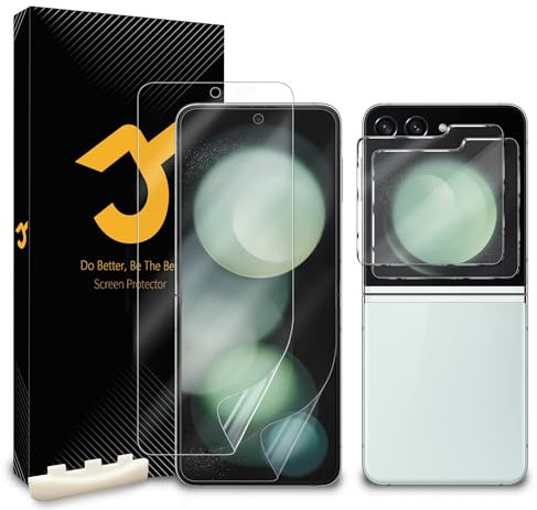 JZG [2+2 Pezzi Pellicola Protettiva per Samsung Galaxy Z Flip 5, Fotocamera Vetro, Facile Installazione, Anti Graffio, Compatibile ID Impronte Digitali, HD