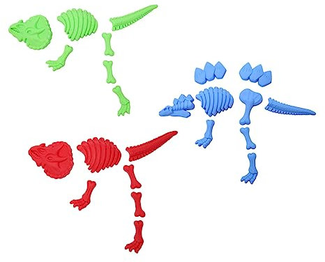 VANZACK 3Stücke Teiliges Dinosaurier Sandformen Set Farbige Strandspielzeuge Für Dino Fossilien Sandspielzeug Für Sandkasten Kreatives Für Strand Freien