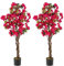 COSTWAY Plante Artificielle Bougainvillier de 120 cm, Plante Fleurie Faussée en Pot de Pépinière avec Fleurs en Pleine Floraison, Fausse Arbre Décoration du Magasin Bureau Maison (Rose 2 Pack)