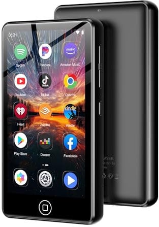 AGXOV 144GB MP3-Player con Wi-Fi y Bluetooth, 4,02 Pulgadas Pantalla táctil MP4 Player, Reproductor de música Android con Spotify, Amazon Music, Deezer, Radio FM, Lector de E-Books (Negro)
