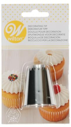 Wilton Decorating Tip, Douille à Pâtisserie,Sultan | Douille en inox, Réutilisable, Pour décorer gâteaux et cupcakes, Compatible lave-vaisselle
