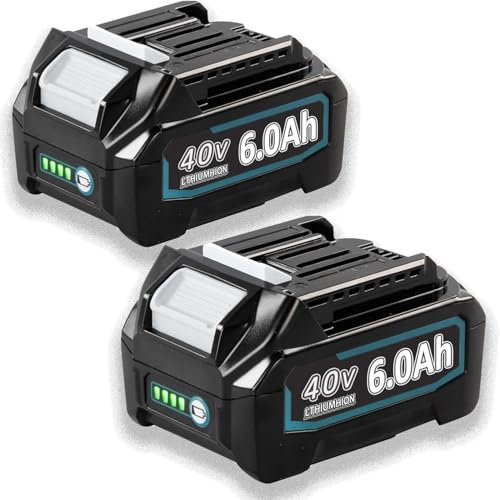 BL4050B 40V 6.0Ah/6000mAh 2X Ersatzakku für Makita Akku BL4050B Li-Ion BL1860B BL1850B BL1860 BL1850 BL1850 BL1840 BL1830 BL1820 BL1815 BL1860 BL1860BLB 1835 BL1845 BL1850 194205-3 LXT- 400 mit LED